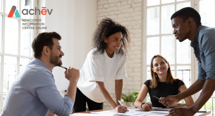 Skilled professionals collaborating with each other.